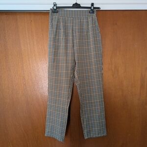Nasty Gal Women's Green Plaid Checkered Pants